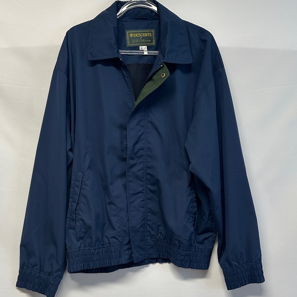 Vintage Descente Golf Collection Navy Blue Windbreaker Jacket Size XL